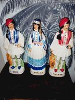 Vintage Griekse handgeschilderde ouzo Metaxa flessen 1960, Ophalen of Verzenden, Zo goed als nieuw, Overige typen