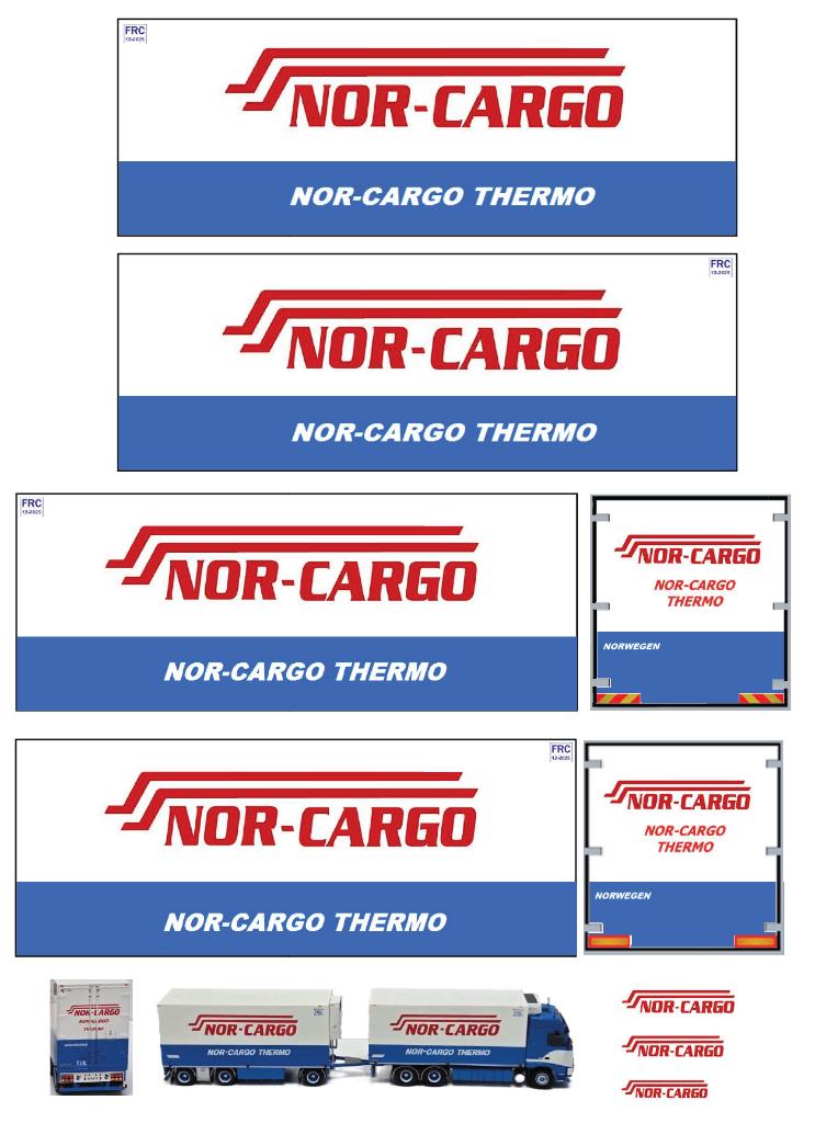 Vrachtauto decal 1:50 Nor-Cargo transport Noorwegen (combi), Verzenden, Nieuw, Bus of Vrachtwagen, Overige merken