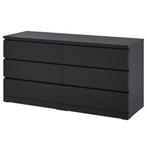 Malm ladekast, ikea, 6 lades, zwart, Ophalen, Zo goed als nieuw, Kunststof