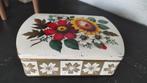 Vintage blik rode en gele bloemen, Verzamelen, Blikken, Ophalen of Verzenden, Gebruikt, Overige, Overige merken