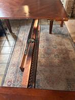 Uitschuifbare houten eettafel met visgraat blad, Huis en Inrichting, Ophalen, Gebruikt, 100 tot 150 cm, 200 cm of meer