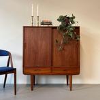 - Vintage highboard, Deens, teak -, Gebruikt, 100 tot 150 cm, ., 100 tot 150 cm