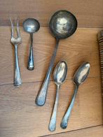 Antiek zilveren bestek (5-delig) – Nederlands zilver, Verzenden, Zilver