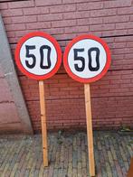 2 houten borden voir 50 jarig jubileum . Aan te passen voor, Ophalen of Verzenden