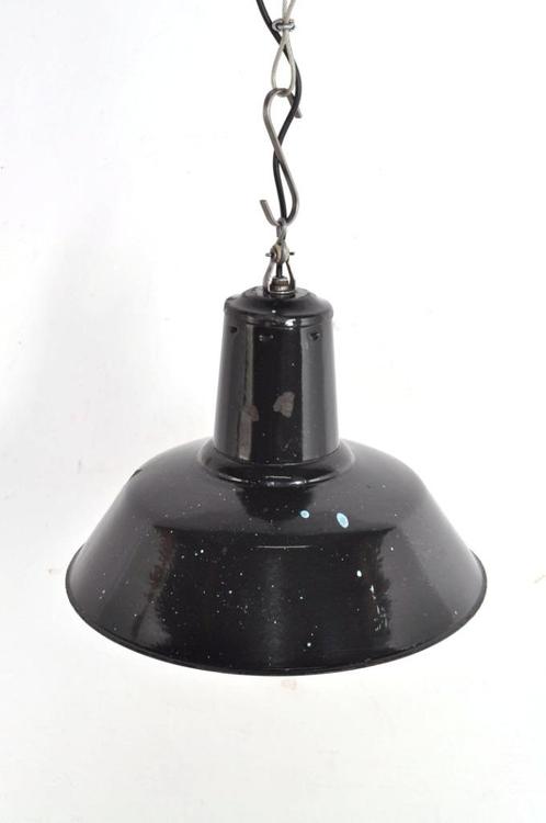 Vintage emaille lamp hanglamp industriële fabriekslamp, Huis en Inrichting, Lampen | Hanglampen, Gebruikt, Ophalen of Verzenden