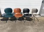 3 leuke stoelen OMG zuiver leer in gebruikte alleen blauw, Ophalen, Gebruikt, Drie, Blauw