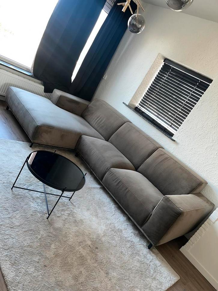 velvet hoekbank, Huis en Inrichting, Banken | Complete zithoeken, Gebruikt, Ophalen