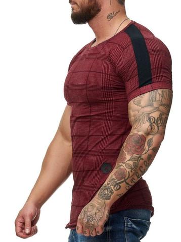 SALES! 1659 Rood geruit katoenen t-shirt maat L beschikbaar voor biedingen