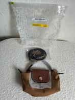 Lonchamp Le Pliage handtas met leren details mocca, Ophalen of Verzenden, Zo goed als nieuw, Bruin, Schoudertasje