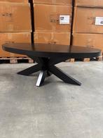 Ovale salontafel | 130x70x45cm | Zwart Mangohout, Huis en Inrichting, Tafels | Salontafels, Ophalen, 100 tot 150 cm, 50 tot 100 cm