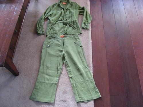 mooi limoengroen linnen pak: jasje met pantalon, mt 38/40, Kleding | Dames, Jasjes, Kostuums en Pakken, Zo goed als nieuw, Kostuum of Pak