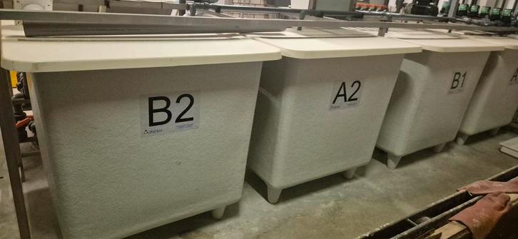 Polyester bakken 1m3 vaten 4 stuks., Tuin en Terras, Vijver-toebehoren, Zo goed als nieuw, Vijverbak, Ophalen