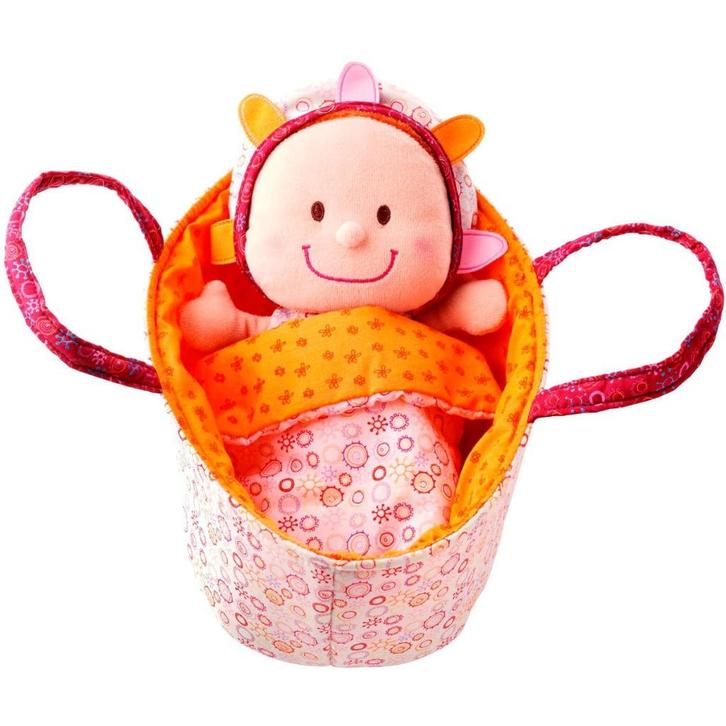 Lilliputiens stoffen baby Eline pop in draagmandje, Kinderen en Baby's, Speelgoed | Poppen, Nieuw, Babypop, Ophalen of Verzenden