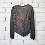 Anne Fontaine Blouse Maat 3 Grijs Bruin Gesmokt Print Milla, Maat 38/40 (M), Bruin, Af, Af