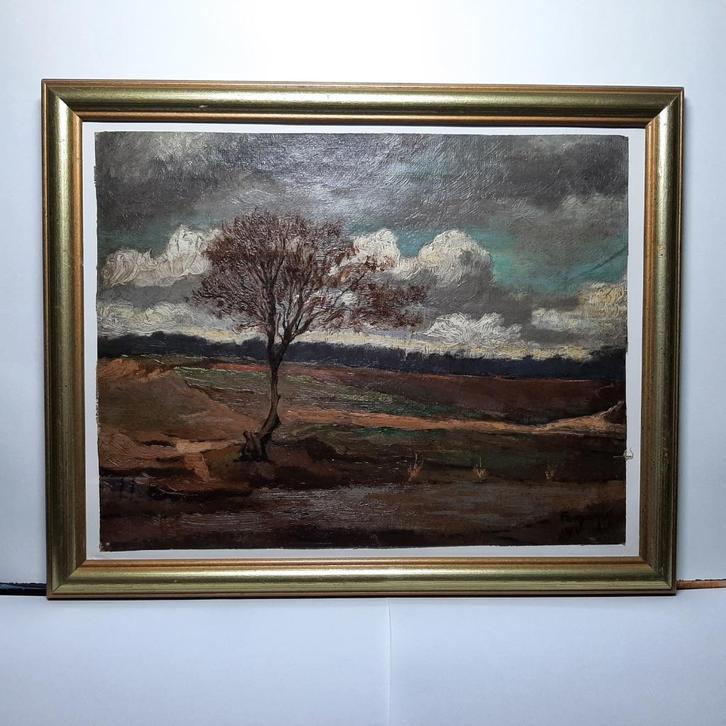 Schilderij van een landschap, Antiek en Kunst, Kunst | Schilderijen | Klassiek, Ophalen of Verzenden
