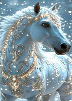 Diamond Painting paard wit goud 30x20cm, Ophalen of Verzenden, Nieuw, Knutselwerk