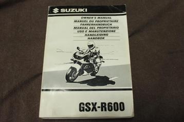 Suzuki GSX-R600 1998 motorfiets handleiding owner's manual beschikbaar voor biedingen