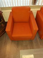 2 fauteuils, oranje, moderne vorm, Huis en Inrichting, Ophalen, Gebruikt, 75 tot 100 cm, 75 tot 100 cm