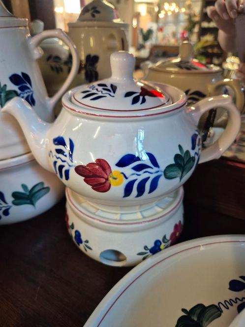 Boerenbont Theepotje met Warmhouder, Antiek en Kunst, Antiek | Keramiek en Aardewerk, Ophalen of Verzenden