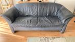 2 1/2 zits blauw leren bankje, Ophalen, Gebruikt, 150 tot 200 cm, Tweepersoons