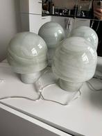 Westwing Talia Nachtlampjes set van 2 - Marmerlook, Huis en Inrichting, Ophalen, Zo goed als nieuw, Glas, Minder dan 50 cm