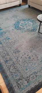 Vintage tapijt turqoise - 280 x 360, Huis en Inrichting, Stoffering | Tapijten en Kleden, 200 cm of meer, Ophalen of Verzenden