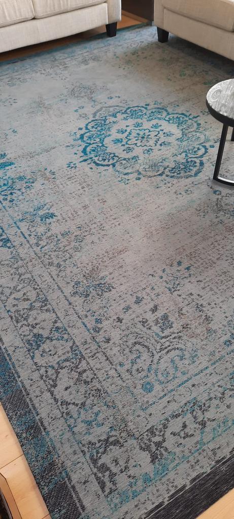 Vintage tapijt turqoise - 280 x 360, Huis en Inrichting, Stoffering | Tapijten en Kleden, Zo goed als nieuw, 200 cm of meer, 200 cm of meer