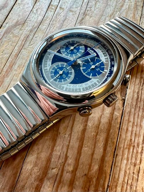 2x Swatch Irony Chrono -  1995/1996, Sieraden, Tassen en Uiterlijk, Horloges | Heren, Zo goed als nieuw, Polshorloge, Swatch, Staal