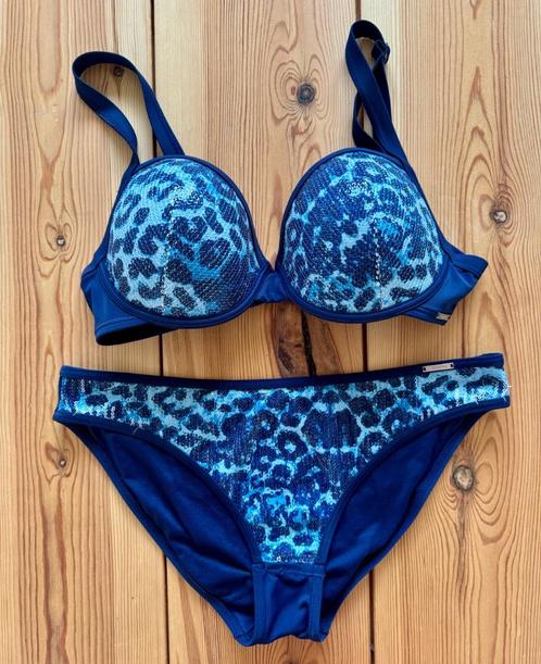 Sapph Bikini (tweedelig) - Blauw Panterprint - 80C / Medium, Kleding | Dames, Badmode en Zwemkleding, Zo goed als nieuw, Bikini