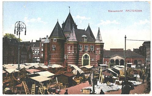 962638	Amsterdam	Nieuwmarkt	1920	Gelopen met postzegel, Verzamelen, Ansichtkaarten | Nederland, Gelopen, Noord-Holland, 1920 tot 1940