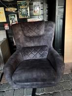 Draai fauteuil antraciet grijs zgan, Huis en Inrichting, Fauteuils, Ophalen, Zo goed als nieuw, Stof
