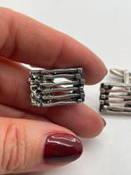 Z378 Prachtige zilveren brutalist manchetknopen, Sieraden, Tassen en Uiterlijk, Antieke sieraden, Ophalen of Verzenden, Zilver