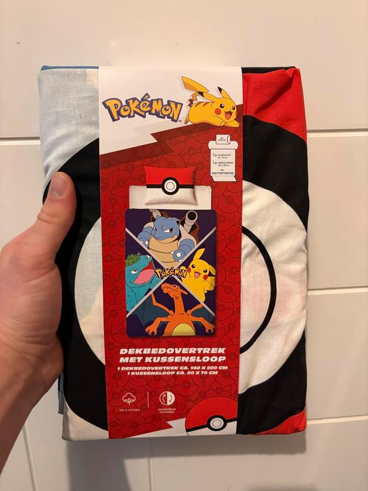 Pokémon Dekbedovertrek + Kussensloop - Nieuw!, Kinderen en Baby's, Kinderkamer | Beddengoed, Nieuw, Dekbedovertrek, Overige kleuren