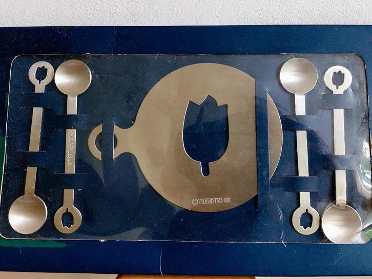 Zilverstad Barista Cacao sjabloon Tulip + spoons lepels, Huis en Inrichting, Keuken | Servies, Nieuw, Overige typen, Overige stijlen