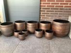 Bloempotten Tokio voor binnen, bruin/brons, div. afmetingen, Rond, Binnen, Zo goed als nieuw, Minder dan 40 cm