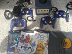 Nintendo Gamecube met 4 controllers en 4 spellen, Met games, Paars, Ophalen of Verzenden, Zo goed als nieuw