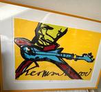 Herman Brood guitar man originele zeefdruk no 80/250, Met lijst, A1 t/m A3, Zo goed als nieuw, Ophalen