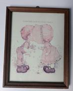 Vintage Holly Hobbie tekening in lijst, Minder dan 50 cm, Gebruikt, Tekening, Ophalen of Verzenden