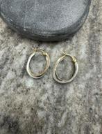 Prachtige 14k gouden bicolor oorbellen, Sieraden, Tassen en Uiterlijk, Oorbellen, Ophalen of Verzenden, Zo goed als nieuw, Goud