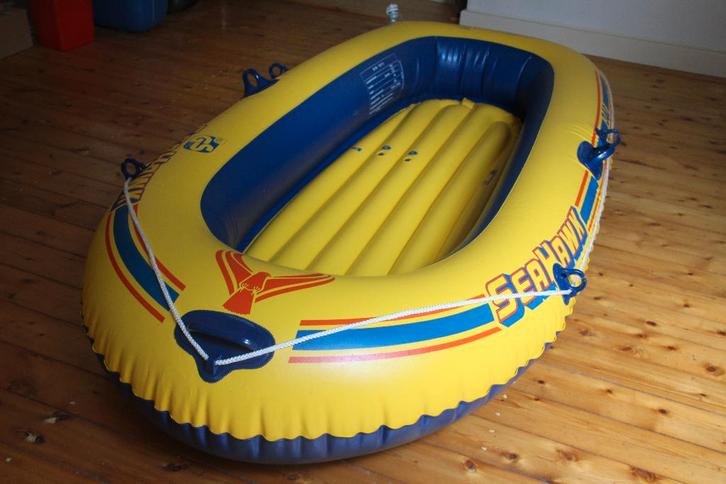 Opblaasbare boot + 2 peddels, Watersport en Boten, Kano's, Zo goed als nieuw, Overige typen, Twee personen, Opblaasbaar, Met peddels