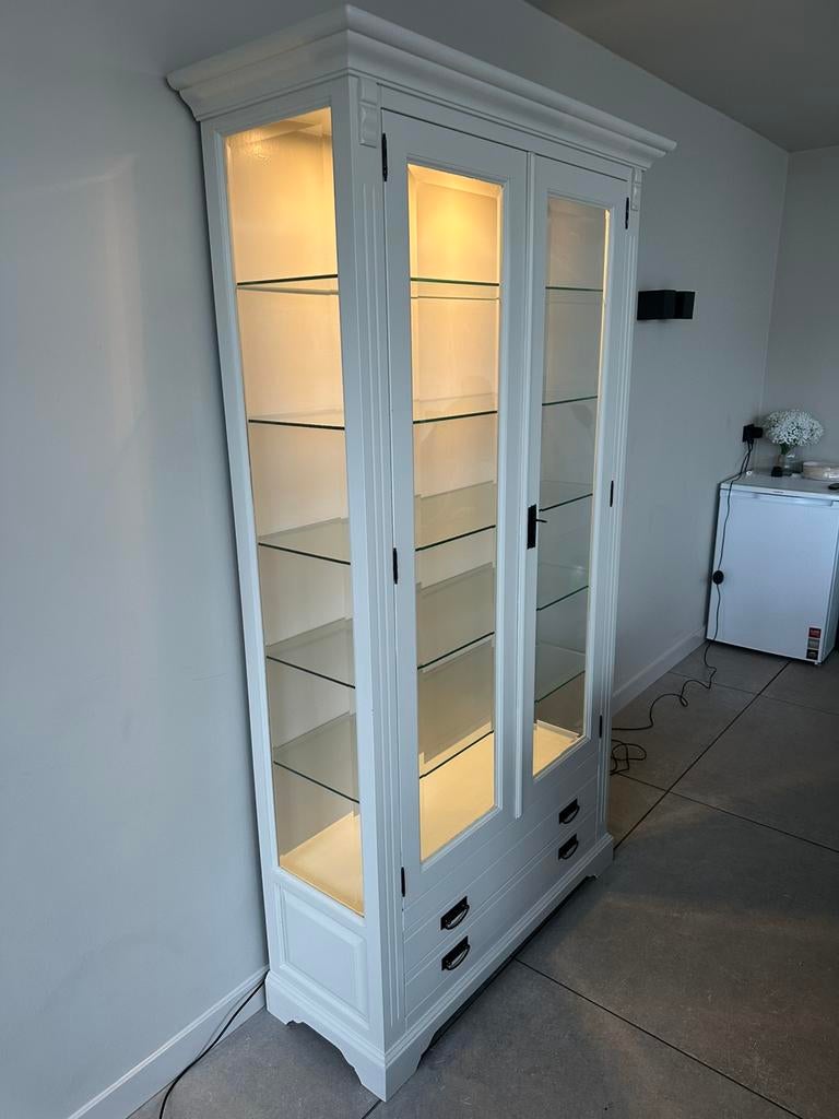 Vitrine kast, Huis en Inrichting, Kasten | Vitrinekasten, Ophalen, 50 tot 100 cm, Zo goed als nieuw, 150 tot 200 cm