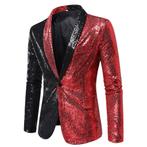 Heren rood zwart glitter colbert / mannen blazer paillet, Kleding | Heren, Verzenden, Nieuw, Overige maten, Overige kleuren