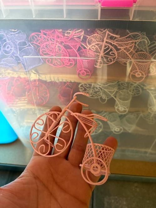 Metalen fietje bedankje, bruiloft, feestartikel, +-100 stuks, Hobby en Vrije tijd, Overige Hobby en Vrije tijd, Nieuw, Ophalen