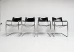 Set van 4 lederen Mart Stam S34 stoelen, 1970's, Gebruikt, Zwart, Design, Ophalen of Verzenden