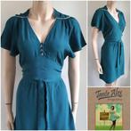 petrol retro crepejurk KING LOUIE maat 38, Kleding | Dames, Maat 38/40 (M), Ophalen of Verzenden, Zo goed als nieuw, Knielengte