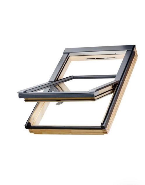 1 nieuw Fakro blank gelakte houten dakraam 55x78, Doe-het-zelf en Verbouw, Glas en Ramen, Nieuw, Dakraam, Minder dan 80 cm, Minder dan 80 cm