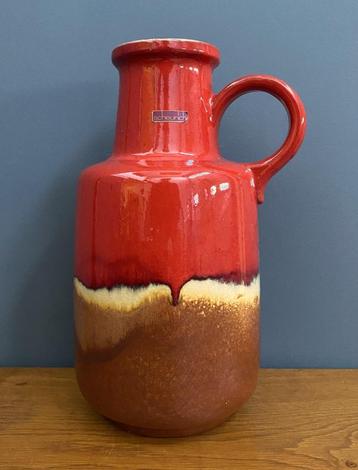 60 70's VAAS NR 11 Grote OOR Scheurich vaas 40cm rood bruin beschikbaar voor biedingen