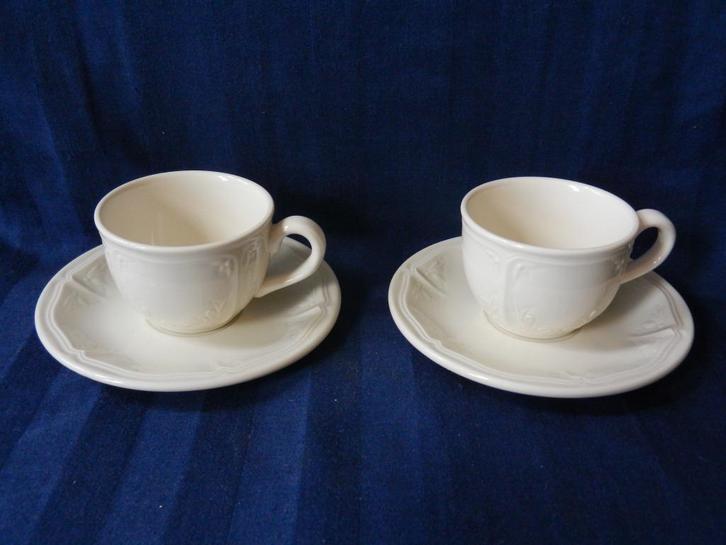 Paar koffie koppen en schotels Villeroy en Boch Cortina, Huis en Inrichting, Keuken | Servies, Zo goed als nieuw, Kop(pen) en/of Schotel(s)