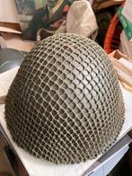 Engelse turtle helm met camouflage net en NL liner, Verzamelen, Ophalen of Verzenden, Landmacht, Engeland, Helm of Baret
