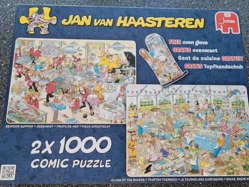 Jan van Haasteren combidoos 2x1000, Hobby en Vrije tijd, Denksport en Puzzels, Zo goed als nieuw, Legpuzzel, 500 t/m 1500 stukjes